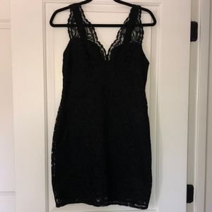Topshop Black Lace Bodycon Dress
